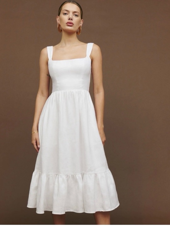 Reformation Dresses & Skirts - WHITE LINEN REFORMATION DRESS BUCATINI SZ 10